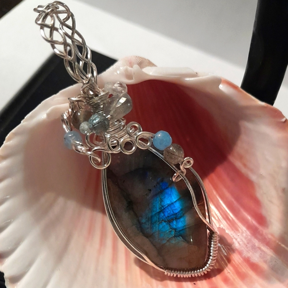 Handmade Huge Labradorite Pendant